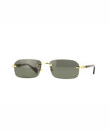 Gucci GG1221S 001 Sunglasses Rectangle Black/Gold With Gray Lens - €158,00 EUR
