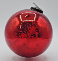 Kugel Mercury Glass Ornament Red Round Ball 5.5 Inch About 216 Grams U254 - £160.35 GBP