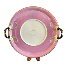 Antique KPM German Pink and Gold Porcelain Serving Tray with Black Handles - £941.45 GBP