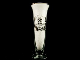 25th Anniversary Champagne Flute Bud Vase, West Virginia Glass, Silver O... - £19.09 GBP