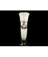 25th Anniversary Champagne Flute Bud Vase, West Virginia Glass, Silver O... - $24.45