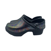 C&amp;C Sweden Nursing Clogs Shoes Leather Abstract Blue Comfort Womens 36 6 - £34.99 GBP