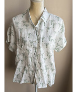 C &amp; C California Womens Linen Shirt Blouse Palm Trees NWT sz XL - $750.27 MXN