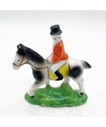 Vintage Japan porcelain Fox Hunt Hunter Rider on Horse Figurine 3 1/2” H... - £19.66 GBP