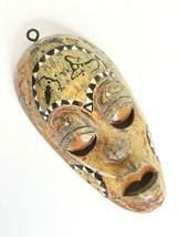 Tribal Mask Wood Wall Art Mother Of Pearl Inlay Tiki Primitive Décor 8&quot; ... - £32.93 GBP