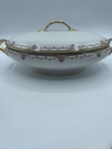 ANTIQUE Union Ceramique LIMOGES FRANCE CHINA SERVING DISH GOLD Handles 1... - £41.69 GBP