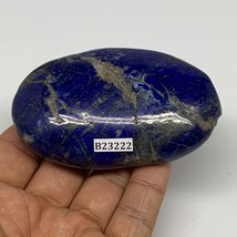 168.3g,3.2&quot;x2&quot;x0.8&quot;, Edge Chipped Lapis Lazuli Palm Stone @Afghanistan, B23222 - £16.04 GBP