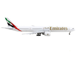 Boeing 777-300ER Commercial Aircraft w Flaps Down Emirates Airlines White w Tail - £57.60 GBP