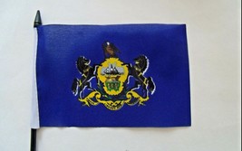 Pennsylvania State USA Desk Table Flag 4&quot;x 6&quot; With or Without Stand - $6.21+