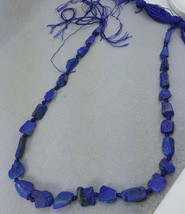 Free shape rough grade AAA Lapis Lazuli Rough beading string 1Pc 16&quot; cry... - $21.78