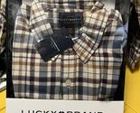 M&amp;L Lucky Brand Western Shirt Men Twill Flannel Pearl Snap Plaid Long Sl... - $35.97