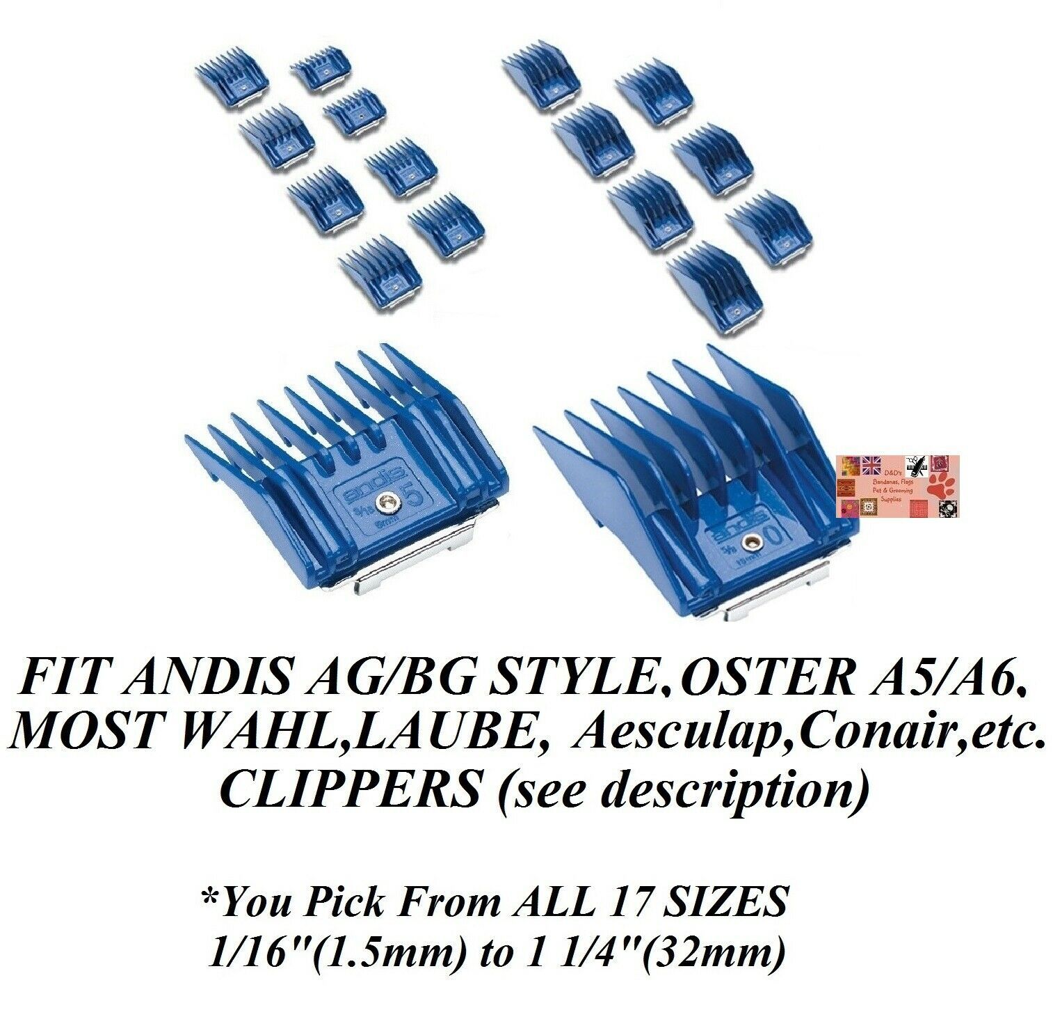 1-ANDIS UNIVERSAL Clip Attachment Guide Blade COMB*Fit AGC SMC DBLC BDC ... - $1.99+