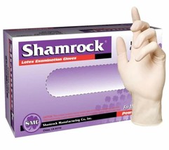 Shamrock Powder Free Textured Latex Gloves  Size XSmall Case Pack of 1000 Gloves - £41.89 GBP