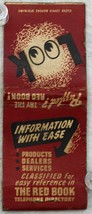 Matchbook Cover L@@K The Red Book Chicagos Classified Telephone Directory - $2.99