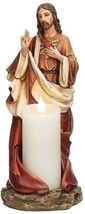 Sacred Heart Of Jesus Candle Holder 10" Statue, New #RM-025 - $1,796.80 MXN