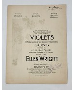 Antique 1902 Sheet Music &quot;Violets&quot; Signed By The Composer Ellen Wright - $2,188.85 MXN