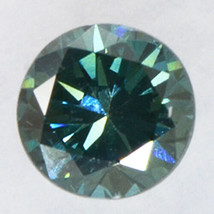 0.44 Carat Round Cut Diamond Fancy Green Blue Enhanced Loose VS1 IGI Certificate - £437.00 GBP