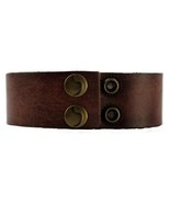 NEW JOE&#39;S JEANS LEATHER STUDDED CUFF WRISTBAND BRACELET BROWN JJ5004 - £5.53 GBP