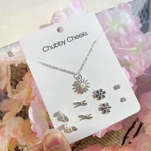 Korean Cute  Pendant Necklace Stud Earring Sets Jewelry Kit For Women Girls Geom - £18.75 GBP