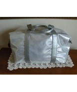 Nina Ricci Parfums Tote Bag Silver Metallic Satchel Shopper Gym Travel Luggage - $24.99