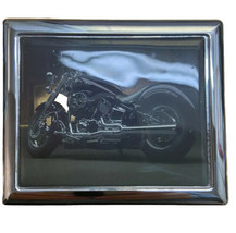 Cigarette Case Motorcycle Colored Cover Latched Metal Storage - $4.87