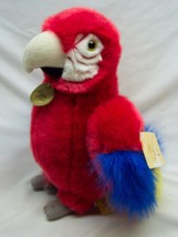 Aurora Miyoni Nice Soft Red Scarlet Macaw Parrot 9&quot; Plush Stuffed Animal Toy - £15.58 GBP