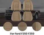 4pcs Leather Seat Cover Tan For Ford F250 F350 Super Duty Lariat 2002-07 - £68.23 GBP