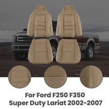 4pcs Leather Seat Cover Tan For Ford F250 F350 Super Duty Lariat 2002-07 - £68.24 GBP