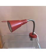 IKEA Kvart Red Metal Gooseneck Lamp Table w/ Clamp (1999) - £55.38 GBP