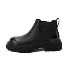 Women Ankle Boots Autumn Winter Thick Bottom Round Toe Black Fashion Elegant Boo - £115.09 GBP