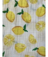 Little Unicorn Baby Blanket White w/ Yellow Lemon Print Swaddle Muslin C... - £14.93 GBP