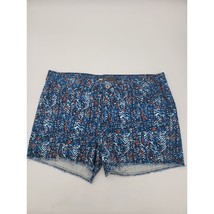 Levi&#39;s Denim Shorts 14 Womens Plus Size Blue Orange Raw Hem High Rise Ge... - £12.32 GBP