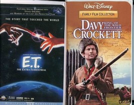 E T The Extra Terrestrial and Davy Crockett VHS Tapes in Clamshell Cases  - £7.95 GBP