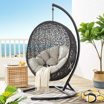 Encase Swing Outdoor Patio Lounge Chair Beige EEI-739-BEI-SET - £549.76 GBP