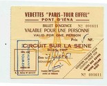 1961 Vedettes Paris Tour Eiffel Circuit Sur La Seine Used Ticket  - £9.34 GBP