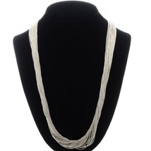 Sterling Silver Liquid Silver Necklace 50 Strands, Navajo Lula Begay, 24&quot; Long - £287.86 GBP