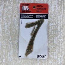 COLE 4-Inch Nail-On Traditional Solid Brass House Number 7 - £6.08 GBP