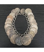 COINS Vintage International Coin Silver Charm Bracelet 113.9 gram  - $403.42 CAD