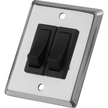 Sea-Dog Double Gang Wall Switch - Stainless Steel [403020-1] - £7.54 GBP