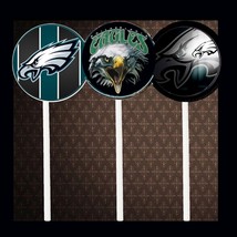 Philadelphia Eagles 2sided Cupcake Toppers lot 12  cake Party Supplies f... - $12.86