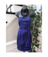 EXPRESS Design Studio Mini Dress Womens Size 12 Blue Abstract Strapless ... - $29.70