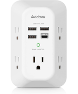 USB Wall Charger Surge Protector 5 Outlet Extender with 4 USB Charging P... - $176.02 MXN