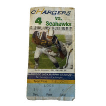 1985 Seattle Seahawks @San Diego Chargers NFL Ticket Stub Dave Krieg 5TD Largent - £11.79 GBP