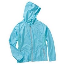 Danskin Womens Full Zip Hoodie Athletic Track Jacket Blue Neon Size 12-14 Large - £23.97 GBP