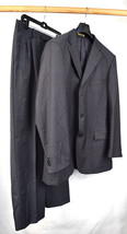 Pronto Moda Grey Super 140s Merino Wool Suit Jacket 2 Button Blazer Pant... - £38.84 GBP