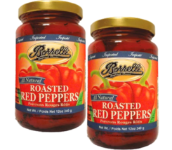 Borrelli Gourmet Foods All Natural Roasted Red Peppers, 2-Pack 12 oz. Jars - £22.06 GBP