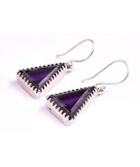 Handmade Natural Amethyst Gemstone 925 Sterling Silver Dangle Drop Earri... - $100.96+