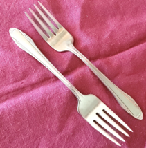 2 Salad Forks New Look Pattern by Flint Stainless 6 1/4&quot; USA #24655 - $7.91