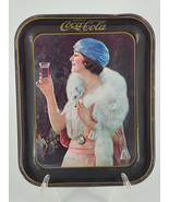 1973 Vintage Coca Cola Tin Advertising Tray with Flapper Woman Fox Stole - £51.11 GBP