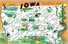 Greetings From Iowa The Tall Corn State Iowa Postcard - £5.14 GBP